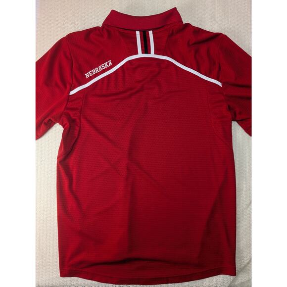 Adidas Men's Nebraska Cornhuskers Scarlet Red Coaches Polo Shirt Size Large Cool - Picture 4 of 6